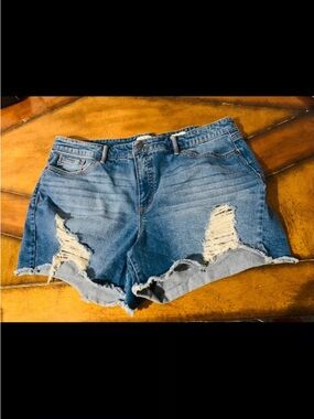 sofia by sofia vergara Medium Blue Ripped Denim Shorts